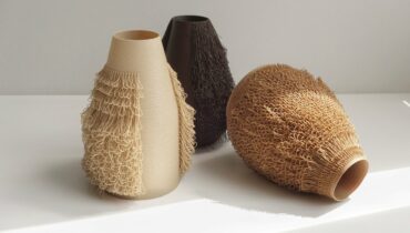 Poilu Vases Are 3D Printed with Implanted “Hair”